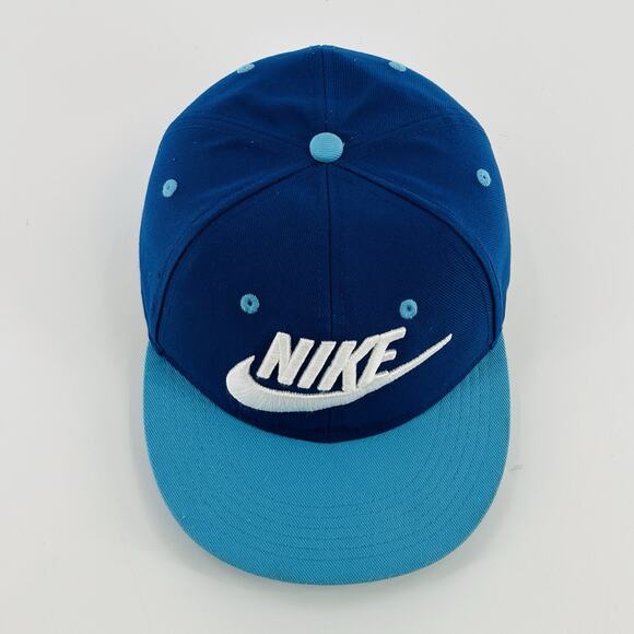 Nike True SnapBack Hat Cap Blue One Size Raised Logo Swoosh Adjustable - Picture 2 of 5